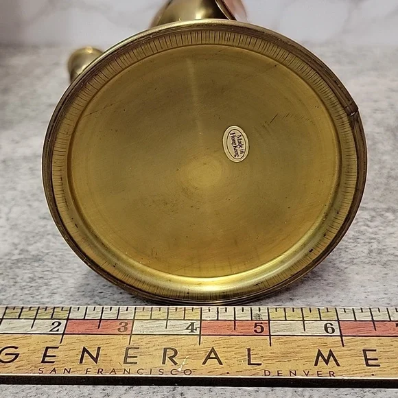 Vintage Brass and Copper Christmas Angel Candle Holder Made in Hong Kong - Picture 7 of 7